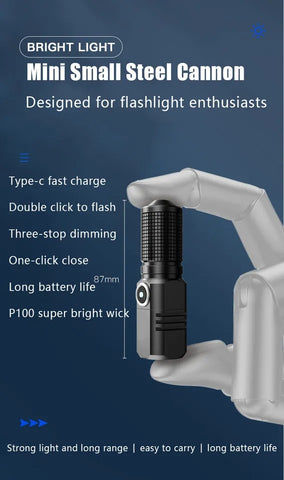 Powerfull Rechargeable Mini Pocket Smart Torch Imported