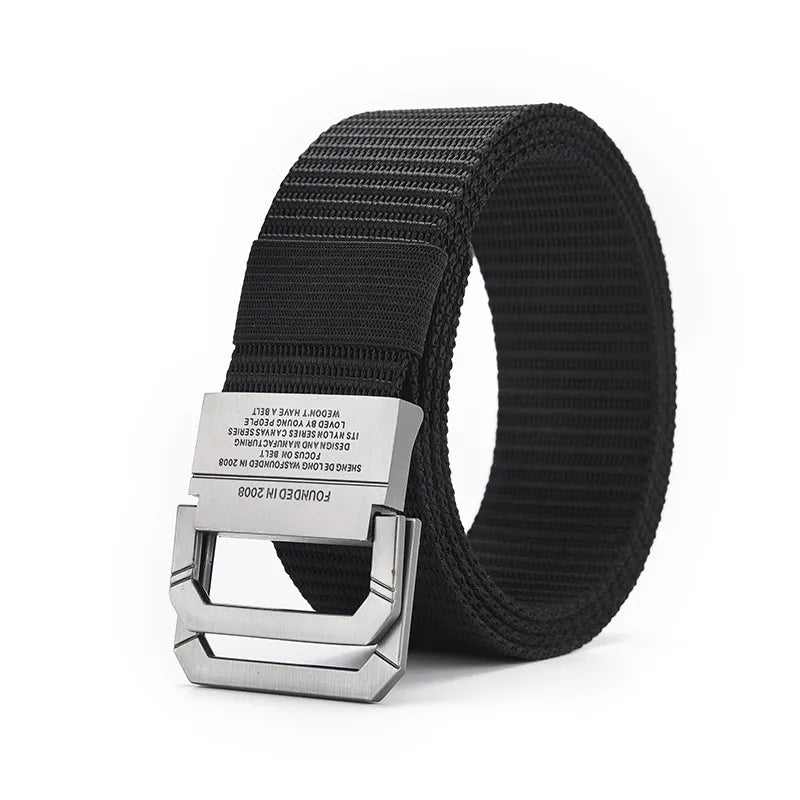 D Shape Tactical Buckle Canvas Belt