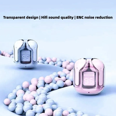 Air31 Wireless Earbuds Bluetooth 5.3,Transparent with Deep Bass