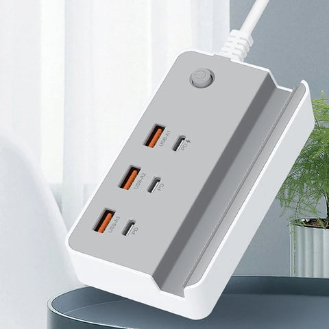 Moden Kate 6 In 1 35w Desktop Power Strip With 3 USB Fast CharginG