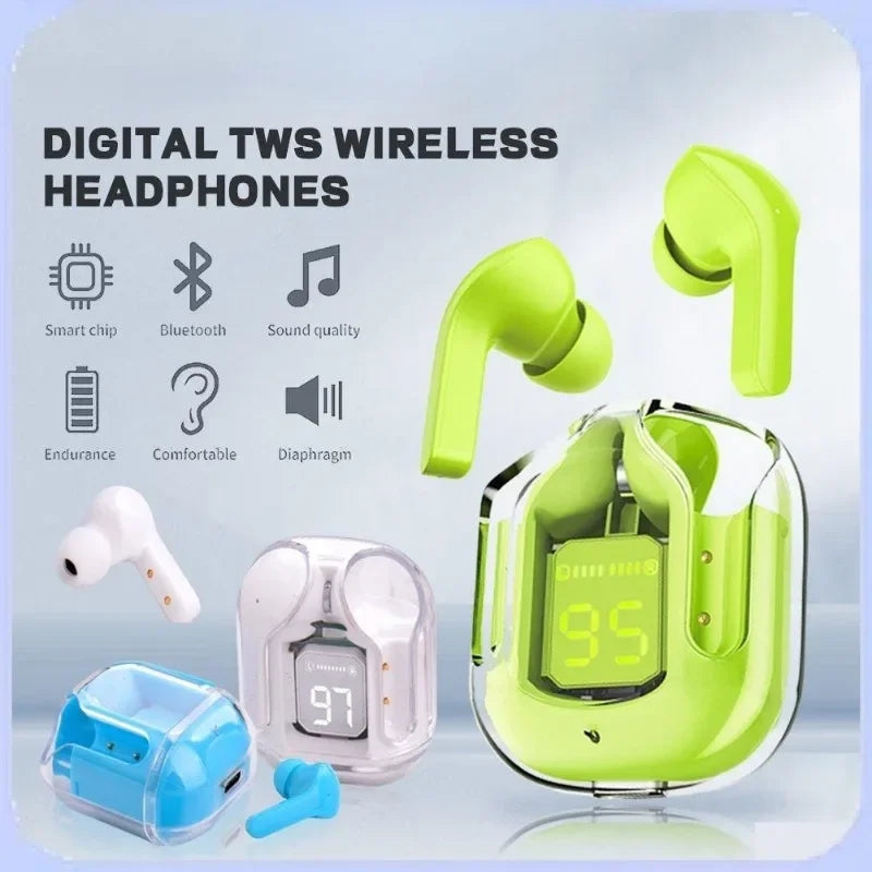 Air31 Wireless Earbuds Bluetooth 5.3,Transparent with Deep Bass