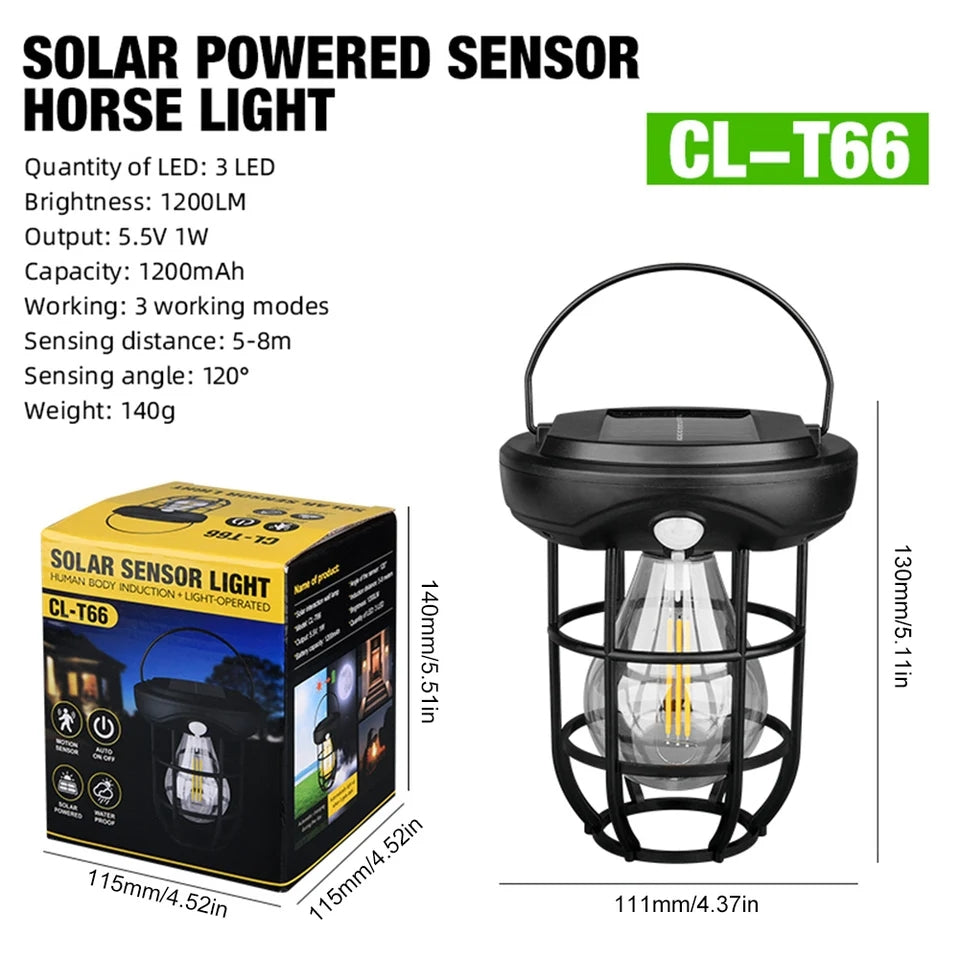 Solar Induction outdoor Led Camping Lantern with Hook