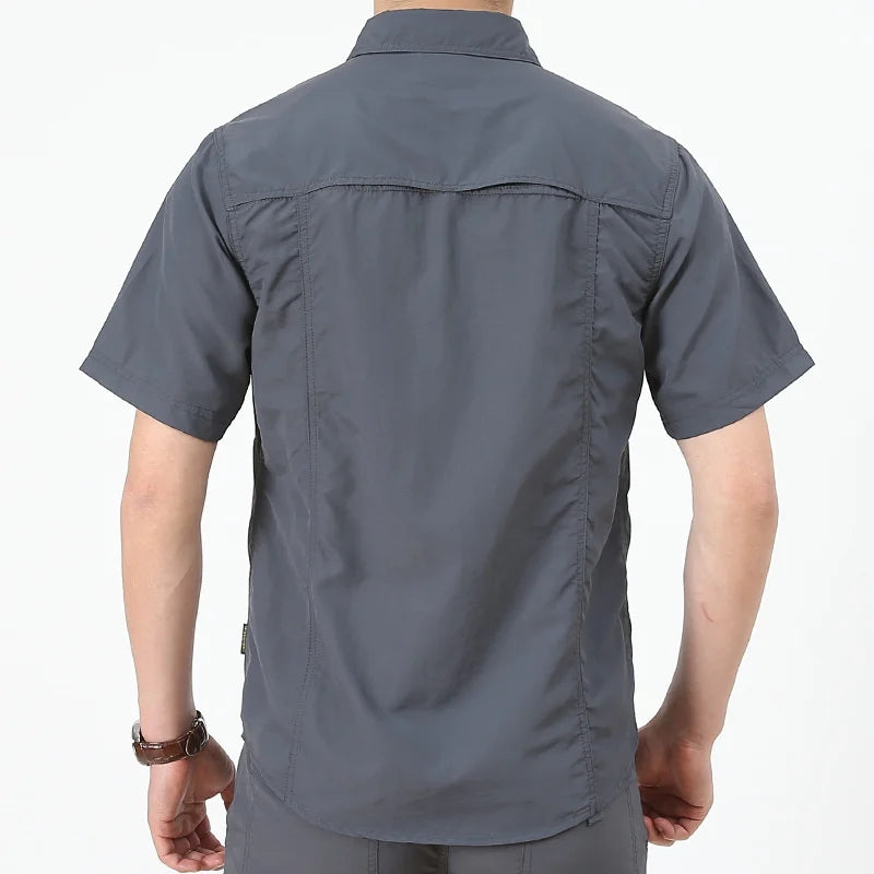 Men Outdoor Cargo Short Sleeve Shirt