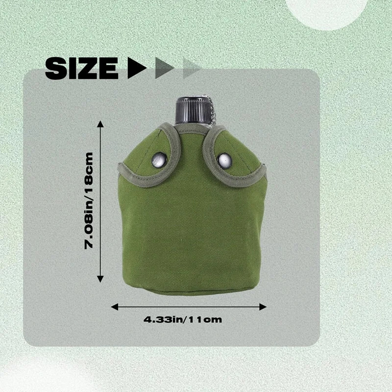 1L Outdoor Military Survival Water Bottle Kettle