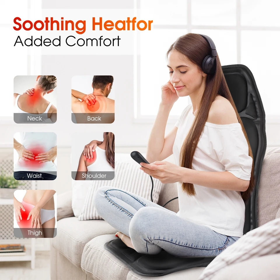 Portable Electric Heating Vibrating Back Chair Massager office & Home