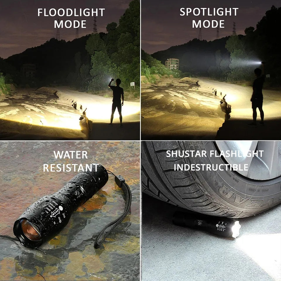 5 Switch Mode T6 Led Flashlight Zoom Flash Light | Waterproof