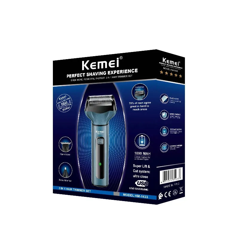 Kemei 7 in 1 Professional haircut, nose hair trimming, razor, multi-function USB razor Rechargeable