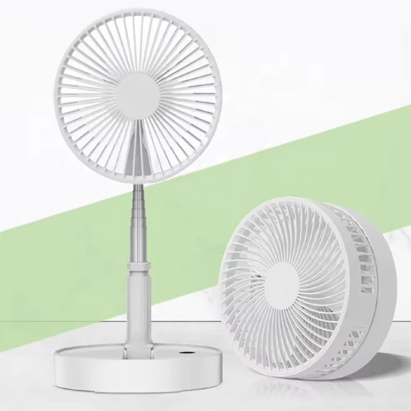 Portable Desk Fan ,4 Speeds USB Fan 6000mah Rechargeable Foldable Adjustable Height Quiet Mini Fan For Bedroom,Travel ,Office