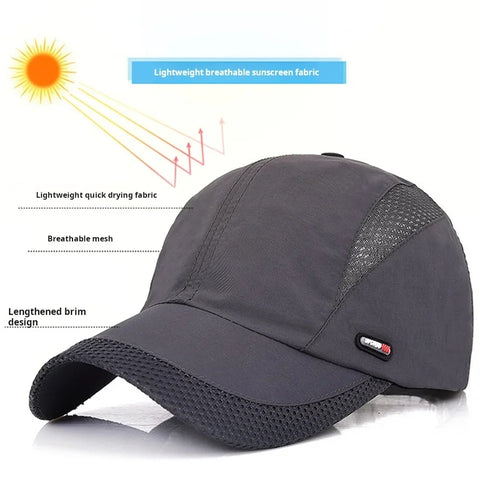 Summer Lightweight Cap Mesh Breathable Thin Sun Hat Adjustable