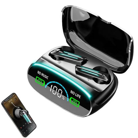 M39 Wireless Earphones Digital Cool Breathing Light Finger print Display