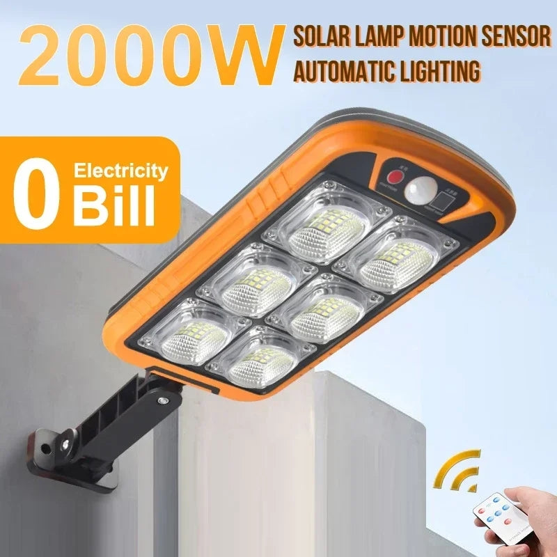 Solar COB LED Street Wall Motion Sensor Light With Remote Controll & Security Light