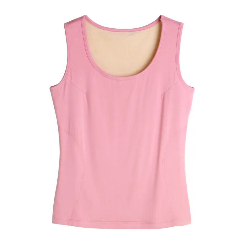 Velvet Seamless Underwear Undershirt Autumn and Winter Heating Fleece-Lined Inner Wear Sleeveless Top