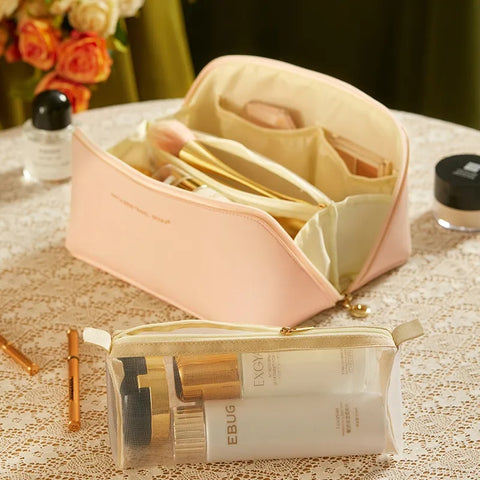 Girls Fashion Bag Large Cosmetic Bag for Women Leather Makeup Organizer