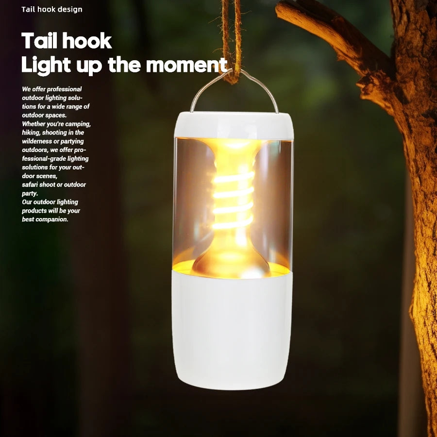 5 LIGHT LED Camping Lantern 5  TYPE-C Rechargeable Lamp with Tail Hook