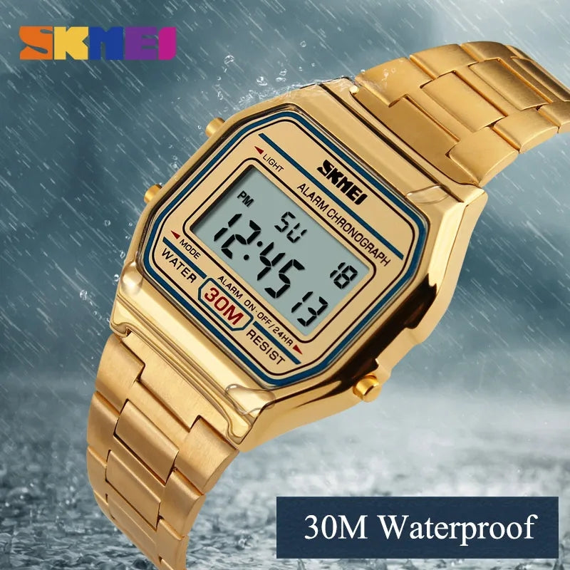 Skmei LED Digital Steel Military Waterproof Wristwatches SKMEI 2018