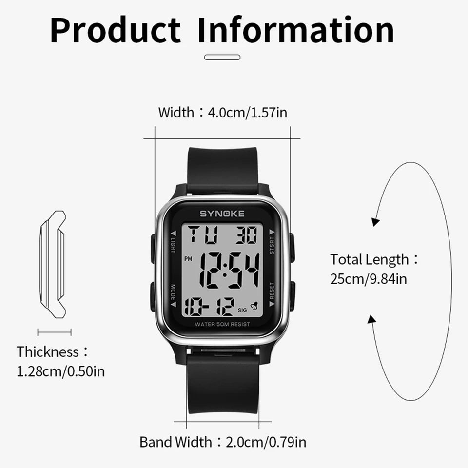 Sports Digital Luminous Luxury Watch Waterproof