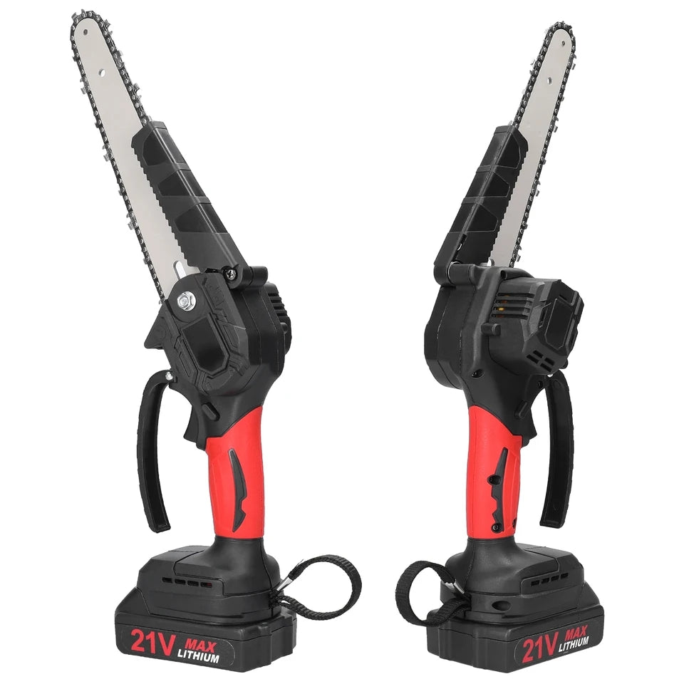 8/6 inches 24V Mini Electric Chain Saw - Rechargeable One-Hand Electric Portable Chainsaw