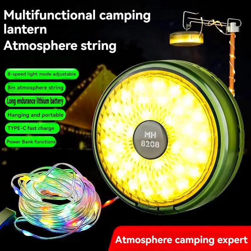 2 in 1 Rechargeable Decoration Camping colorful LED Flashlight