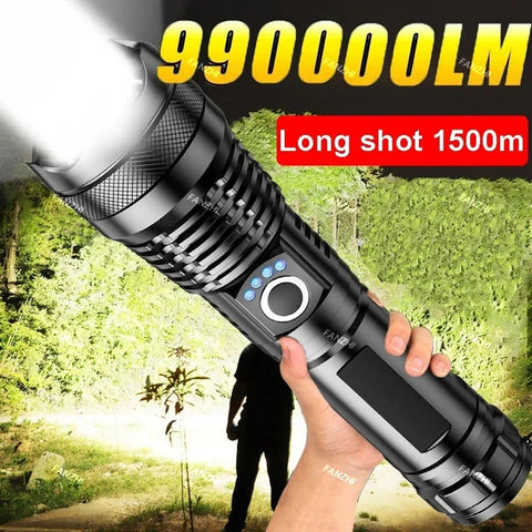 P-50 Super Powerful LED Flashlight Torch Built-in Battery USB Rechargeable Waterproof