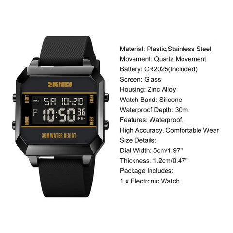 SKMEI 1848 Men Fashion Sports Waterproof LED Luminous Men Watch