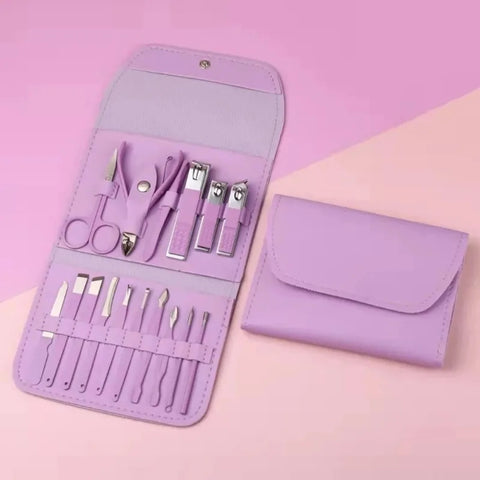 16 PCs Nail Clipper Manicure & Pedicure Kit Rose