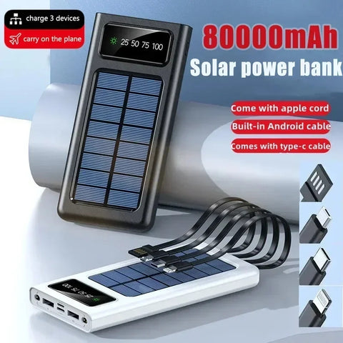 4 in 1 Solar Power Bank 10/20/50000mah Ultra-large Capacity