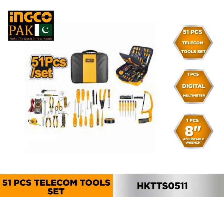 Ingco Telecom Tools Set Pack of 51 HKTTS0511