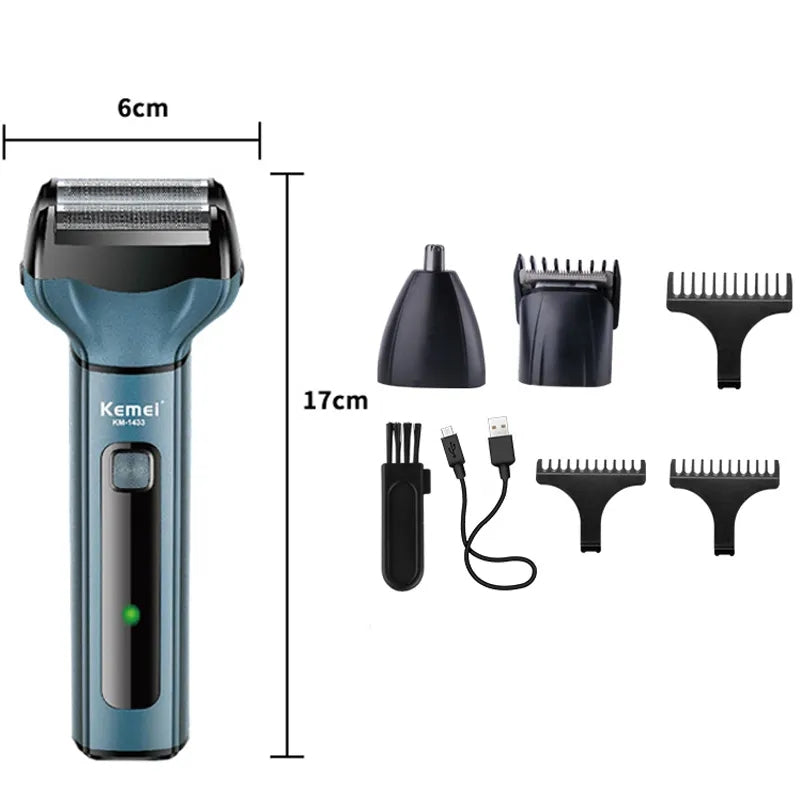 Kemei 7 in 1 Professional haircut, nose hair trimming, razor, multi-function USB razor Rechargeable