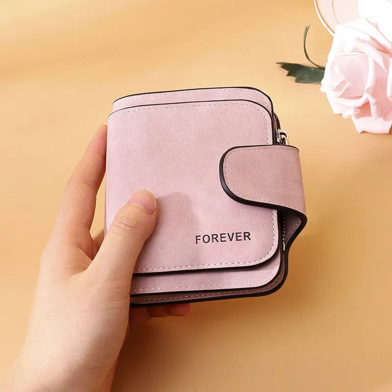 Ladies short fashion Wallet foldable coin zipper purse