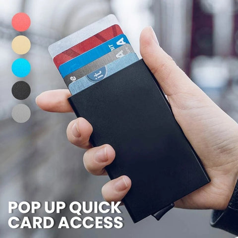 Automatic Stainless Steel Credit Card Holder | Rfid Wallet Metal Case
