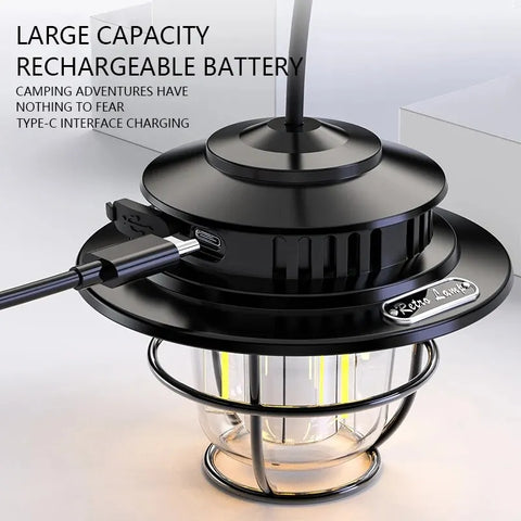 Solar LED Light Waterproof Emergency Light Stepless Dimmable Hanging Tent Lamp for Outdoor Hiking