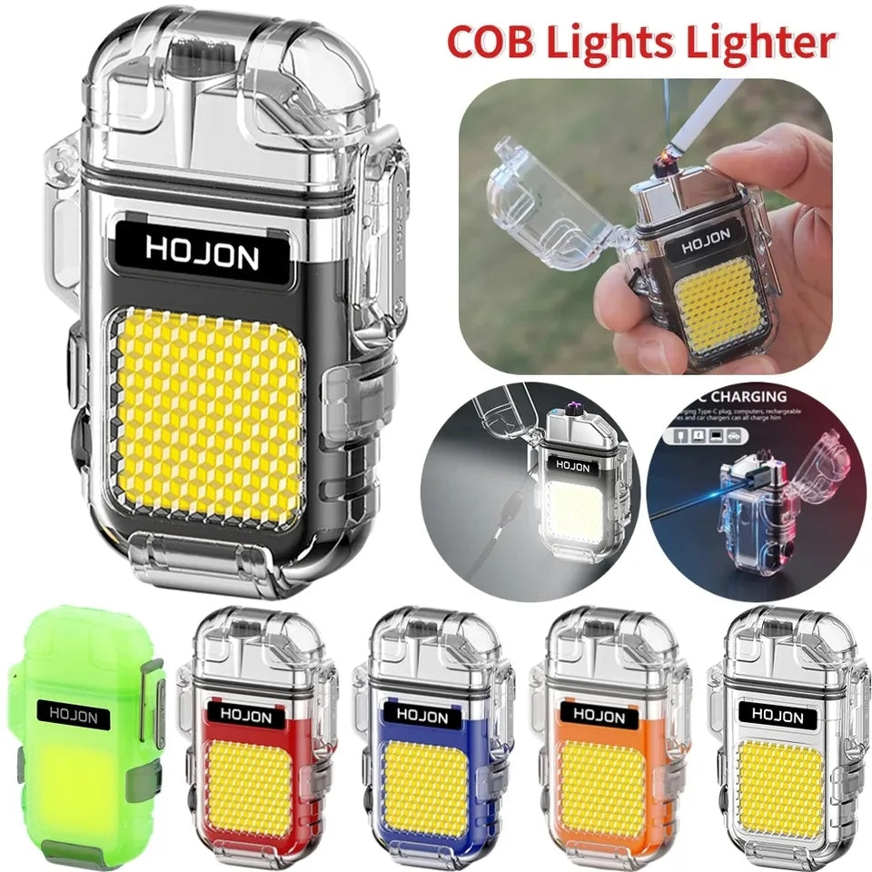 Mini LED Flashlight Transparent Waterproof Flash ARC with Back Buckle Outdoor Lighting Equipment