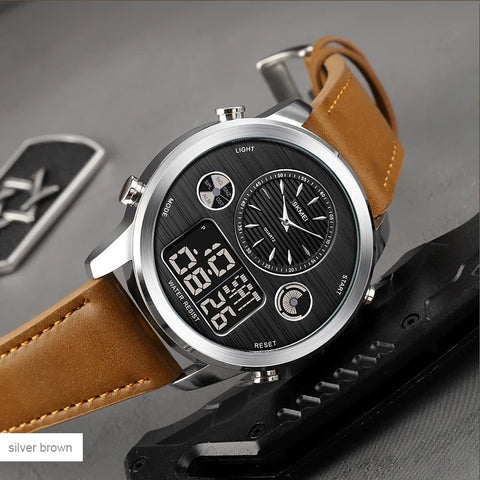 1653 Skmei Square Multifunctional Electronic Watch Silicone Strap