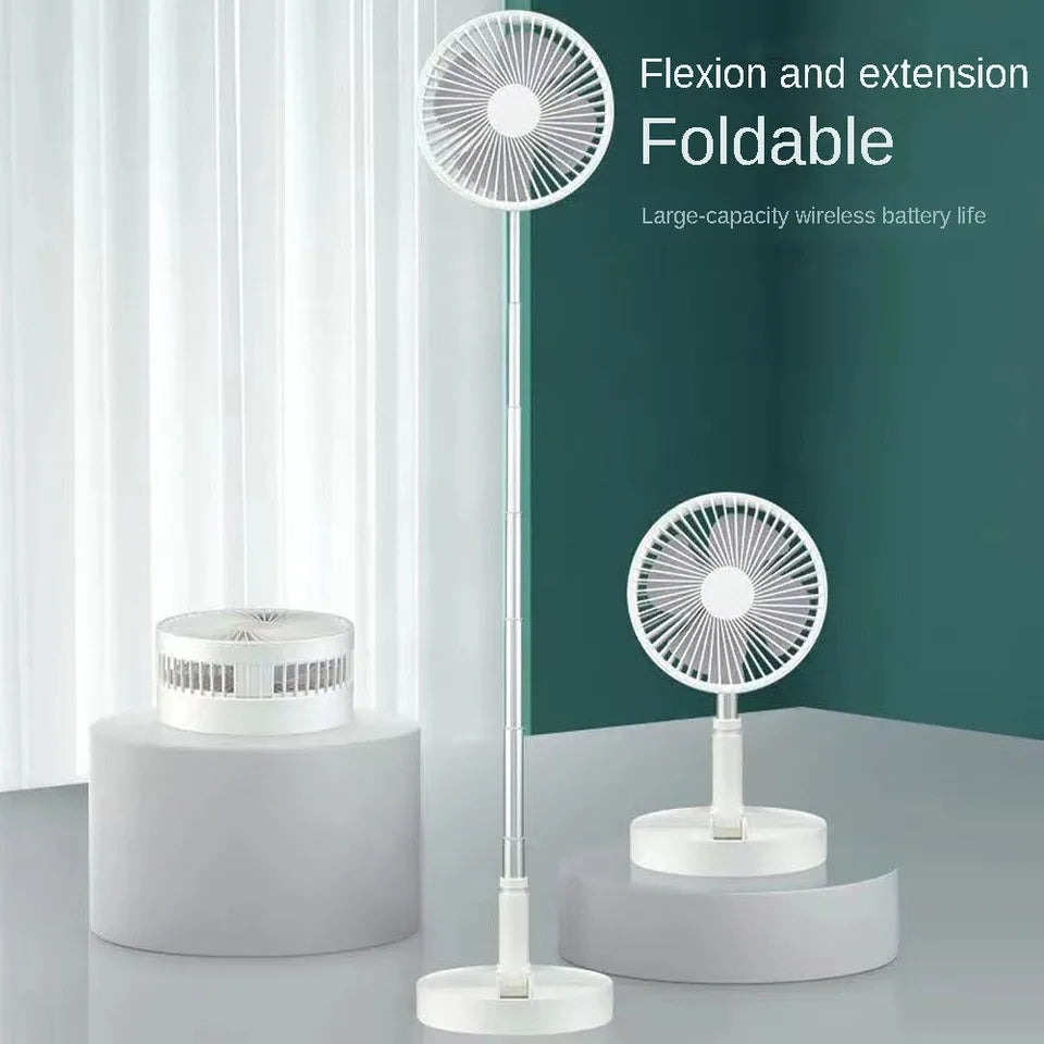 Portable Desk Fan ,4 Speeds USB Fan 6000mah Rechargeable Foldable Adjustable Height Quiet Mini Fan For Bedroom,Travel ,Office