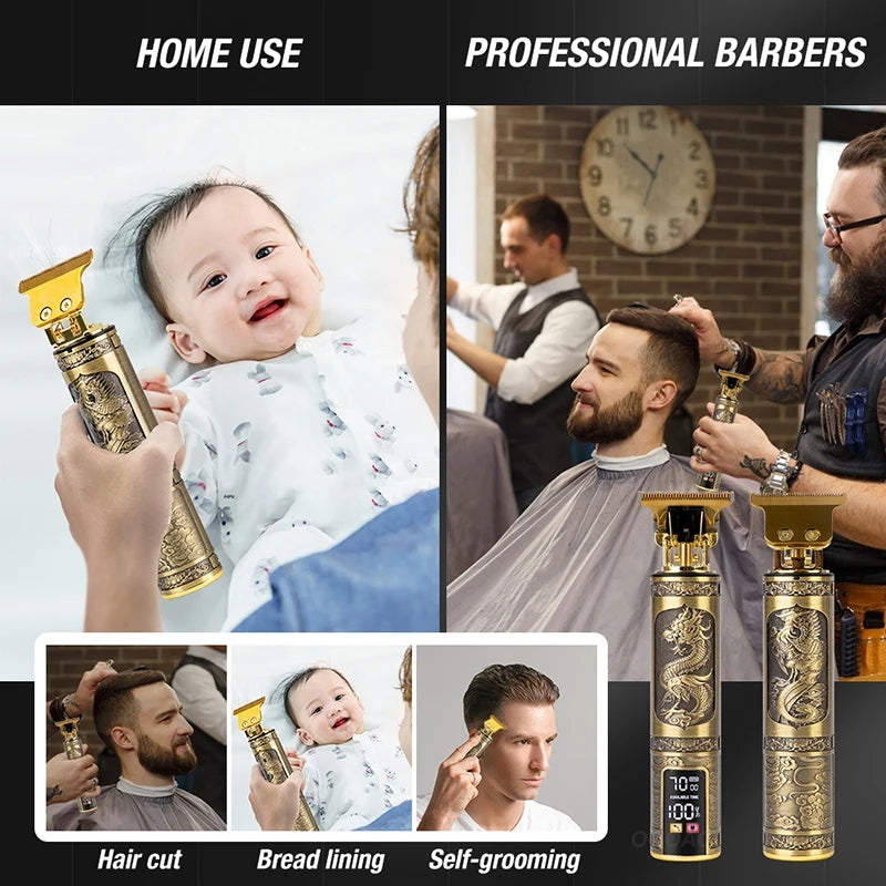 Digital Hair Clipper Machine for Shaving, Beard and Mustache Electric Premium - T9 Dragon Clipper