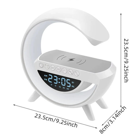Wireless Charging Speaker| Alarm Clock | Portable Atmosphere Lamp Speaker |Dimmable Bedside Lamp Mp3 Player