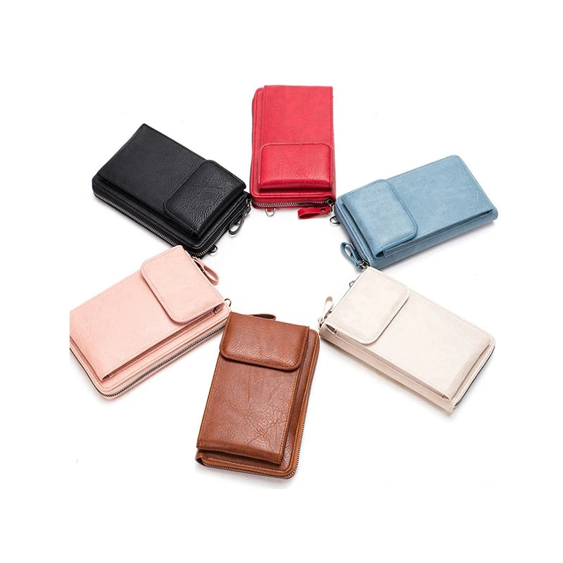 Ladies Trendy Mobile phone wallet with cash coin zipper