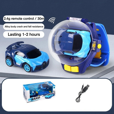 Portable Kids Mini Watch Remote Control Car Toy USB Charging - Birthday Gift
