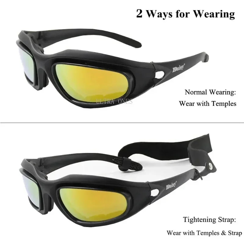 Daisy C5 Tactical Glasses Polarized Airsoft Paintball Shooting Military Goggles Outdoor Hiking Protective Army Sunglasses 4 Lens