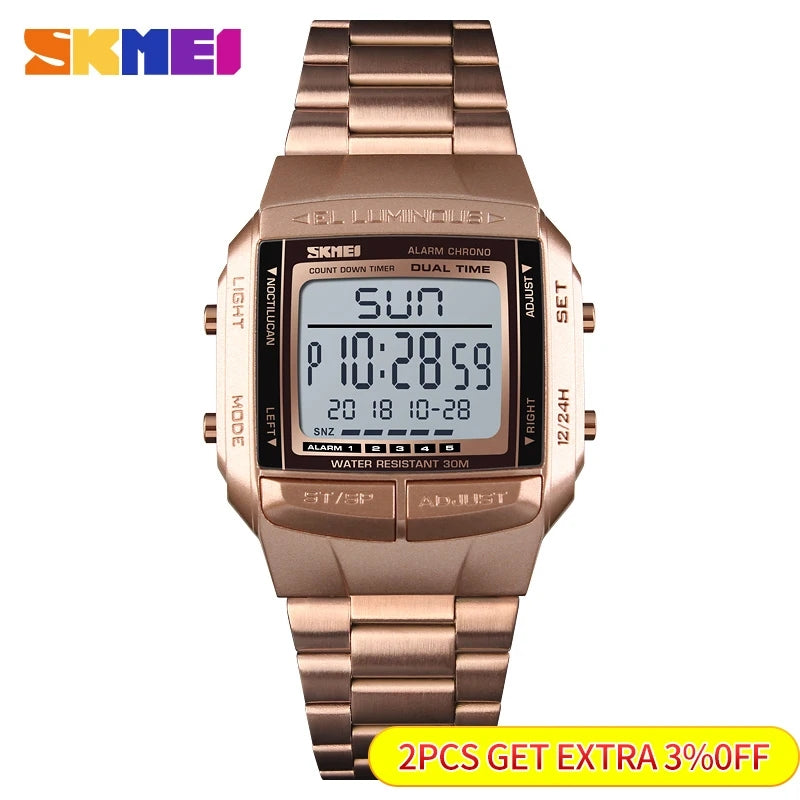 Skmei 1381 Digital Watch Waterproof Alarm Clock Countdown Option