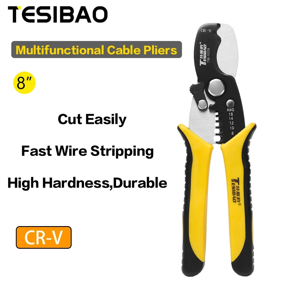 Imported Multifunctional Cutting Cable Wire Stripper Pliers Scissors CRV