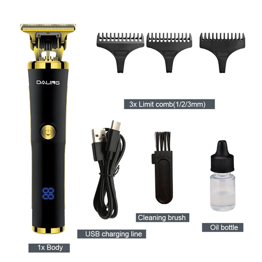 Daling DL-1532 T blade cheap LED display hair
clipper men rechargeable hair clipper cordless hair