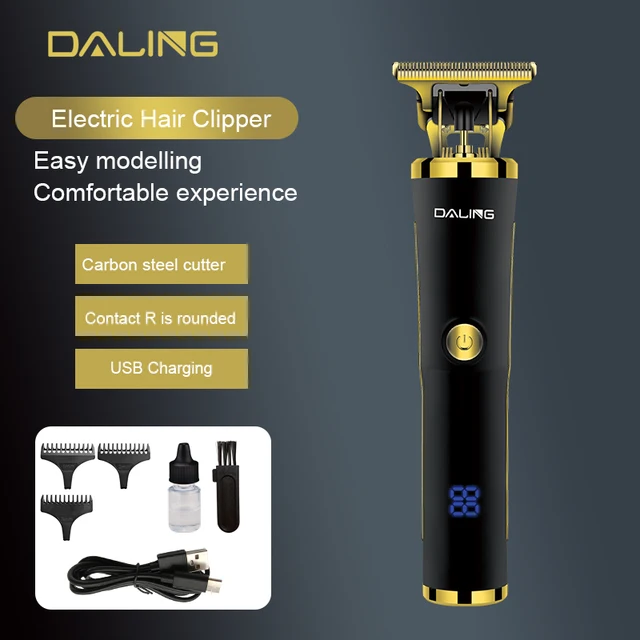 Daling DL-1532 T blade cheap LED display hair
clipper men rechargeable hair clipper cordless hair