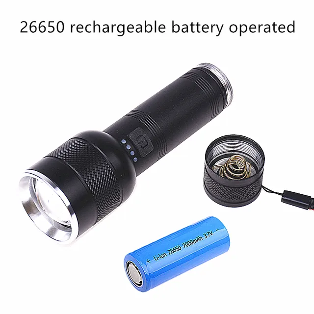 LED HEL-T93 Imported Long Range Zoomable  Led Torch heavy built
