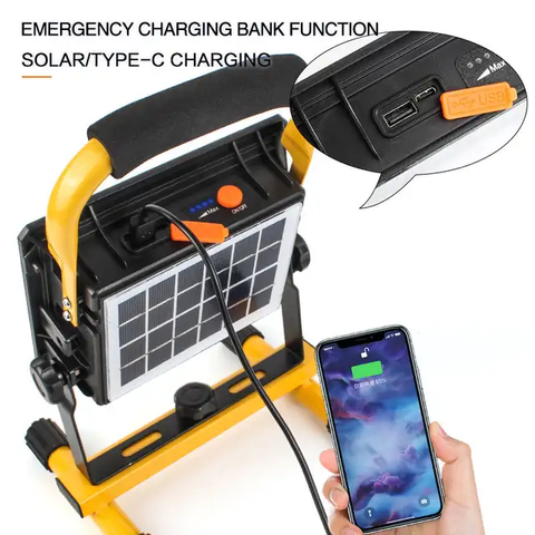 Powerfull Rechargeable Solar Floodlight Waterproof Spotlight