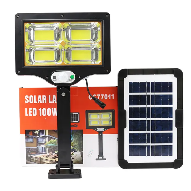 Solar 100 watt Light with 2000mah lithium battery