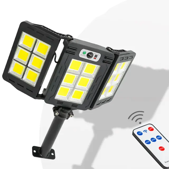 1000watt foldable Solar 3 head Sensor Light 384 LED