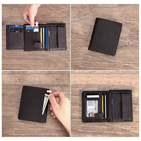 Cow Leather Short pocket Wallet for Men women