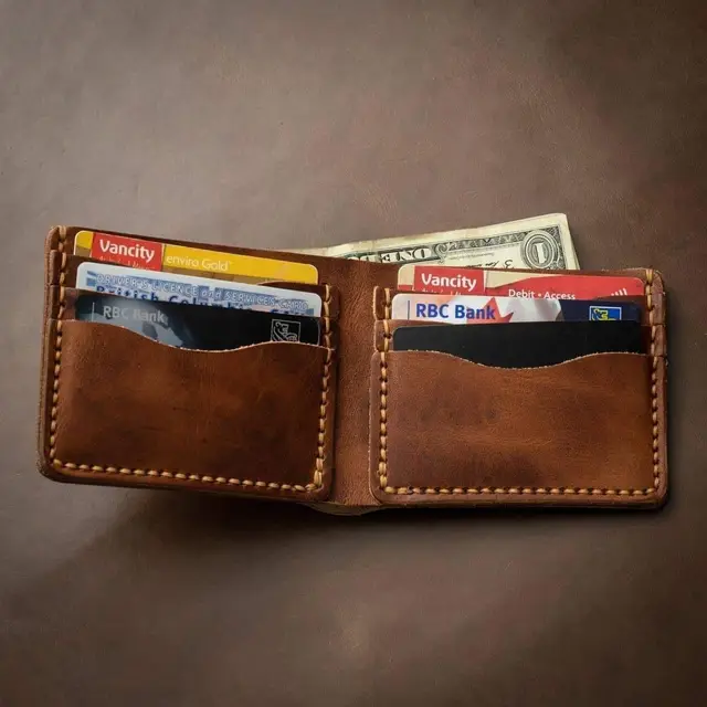 Genuine Leather Slim Card holder wallet | Crazy Horse