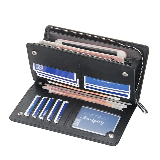 Men women Long vintage wallet multi slots for cash and cards